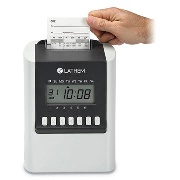 Lathem® Time 700e Calculating Time Clock, Digital Display, White freeshipping - TVN Wholesale